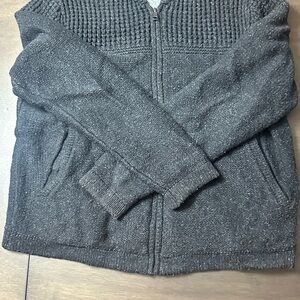 Men's Charcoal Zip-Up Cardigan
